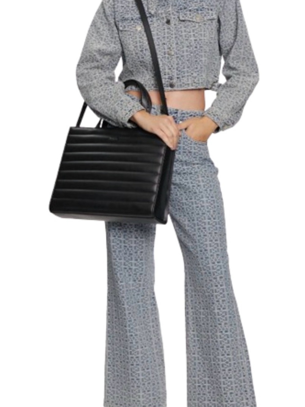 Calvin Klein Black Quilted Shoulder Tote